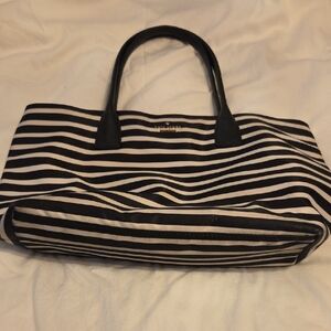 Kate Spade Black and White Striped Tote